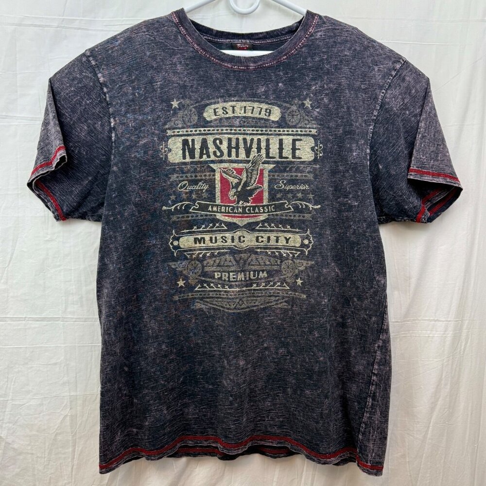 Nashville Music City American Classic Graphic Tee Unisex XL Gray